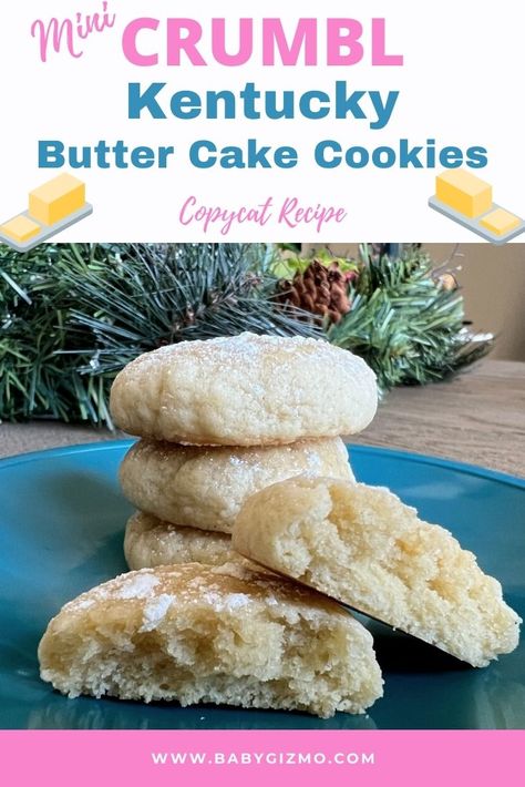 Mini Kentucky Butter Cake Cookies | Baby Gizmo Kentucky Butter Cake Cookies, Cookies And Cream Milkshake, Wookie Cookies, Best Snickerdoodle Cookies, Butter Cake Cookies, Kentucky Butter Cake, Dirt Cake, Chocolate Cake Cookies, Cookie Exchange Party