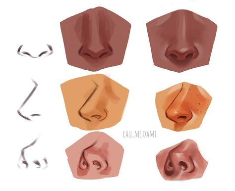 Took a break from the flower series to study nose 👃. While doing this I realized that I need to practice more 😭😭. . #doodle #drawing… Nose Rendering, Nose Study, Nose Painting, Nose Shading, Painting Nose, Nose Reference, Avatar Drawing, Digital Art Tutorial Beginner, Colored Pencil Tutorial