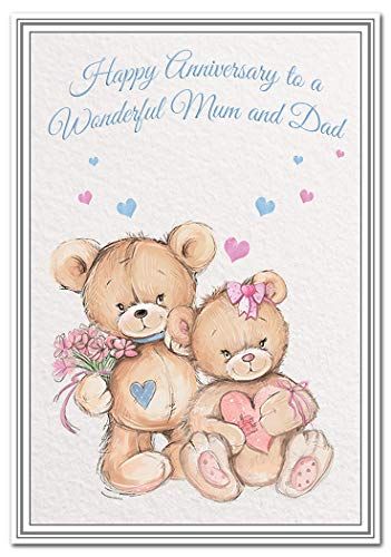 Happy Anniversary Grandparents, Grandparents Anniversary, Wedding Anniversary Greeting Cards, Happy Marriage Anniversary, Teddy Bear Theme, Anniversary Greeting Cards, Marriage Anniversary, Happy Wishes, Bear Theme