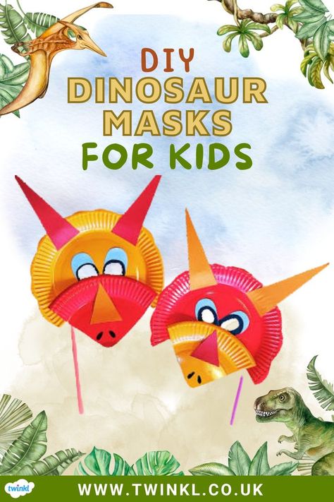 DIY dinosaur masks for kids Dinosaur Mask Craft, Dinosaur Masks, Mask Craft, Make A Dinosaur, Diy Dinosaur, Toddler Organization, Dinosaur Mask, Masks For Kids, Masks Crafts