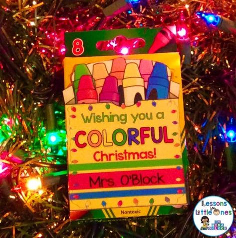 Christmas Student Gift Ideas, Christmas Student Gift Tags, Student Gift Ideas, Class Christmas Gifts, Student Gift Tags, O Block, Tags Ideas, Crayon Gifts, Student Notes