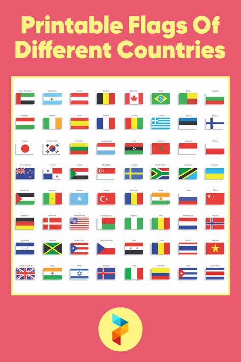 Printable Flags Of Different Countries Printable Flags Of The World Free Downloads, World Flags With Names Printable, Different Countries Flags, Olympic Flags Printable, Flags Of The World Printable Free, Printable Flags Of The World, World Flags Printable, Flags For Kids, Flags Around The World