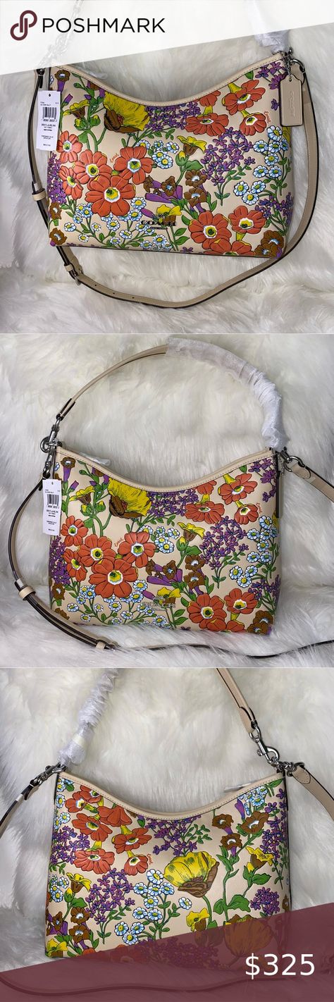 Coach Laurel Shoulder Bag With Floral Print New Coach Handbags, Leather Handle, New Shop, Smooth Leather, Floral Print, Floral Prints, Shoulder Bag, Handbags, Plus Fashion