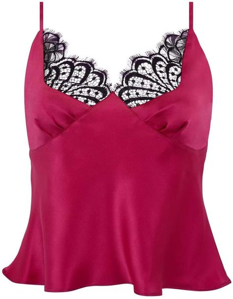 Renee Raspberry Camisole #Sponsored , #SPONSORED, #Renee#Raspberry#Camisole Romantic Lines, Satin Cami Top, Romantic Blouses, Satin Set, Satin Cami, Silk Camisole, Lace Silk, Luxury Silk, Bra Panty