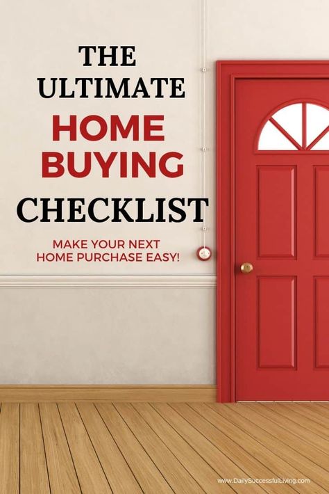 Buying a new home can be the best and scariest thing all rolled into one.  This ultimate home buying checklist will help make your next home purchase easy.  Tips to help you purchase your next home.  Buying a house checklist.  #homebuyingchecklist #firsthomechecklist Purchase A Home, House Buying Checklist, Buying A House Checklist, First Home Checklist, Buying First Home, House Buying, House Checklist, New Home Checklist, Mortgage Process