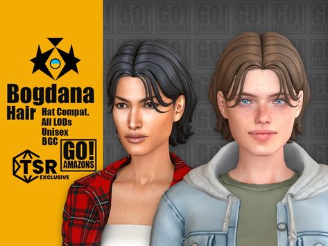 The Sims Resource - Bogdana Hair Sims 4 Messy Bun, Lisa Hair, Kylie Hair, Ts4 Mods, Female Hairstyles, 4 Family, Sims 4 Family, Male Hair, Tumblr Sims 4