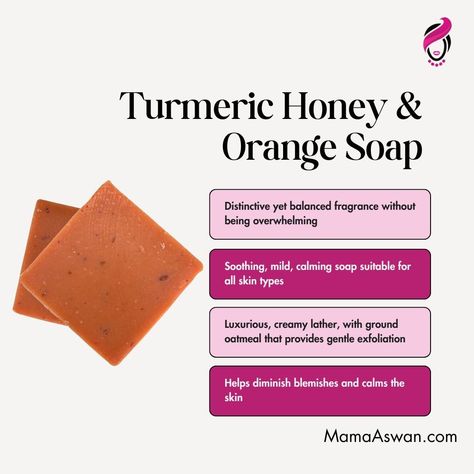 Crafted with a blend of exotic turmeric, sweet honey, and zesty oranges, this multi-layered fragrance captivates the senses. Enriched with ground oatmeal flakes, this soap is ideal for cleansing hands or body, while nourishing olive and coconut oils rehydrate the skin. #turmericsoap #skincare #turmeric #turmericbenefits #naturalskincare #soap #skincareroutine #smallbusiness #sheabutter #soapmaking #handmadesoap #naturalsoap #blackownedbusiness #organicskincare #explorepage #turmericmask #tur... Turmeric Mask, Turmeric And Honey, Orange Soap, Turmeric Soap, Turmeric Benefits, The Senses, Gentle Exfoliator, Natural Soap, Organic Skin Care