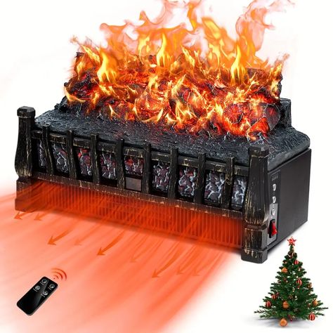 Electric Fireplace Log Heater With Realistic Flame Ember Bed 5 Flame Brightness 8h Timer Overheating Protection Perfect Ambiance For Decor | Shop On Temu And start Saving | Temu Portable Propane Heater, Electric Fireplace Logs, Small Space Heater, Fake Fire, Electric Logs, Linear Fireplace, Propane Heater, Fireplace Logs, Electric Fireplace Insert