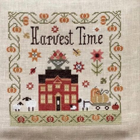 Happy Harvest Counted Primitive Cross Stitch Pattern PDF by Stitches Through the Years - Etsy Primitive Cross Stitch, Primitive Cross Stitch Patterns, Happy Harvest, Stitch Art, Stitching Art, Cross Stitch Art, Cross Stitch Pattern, A House, Stitch Pattern