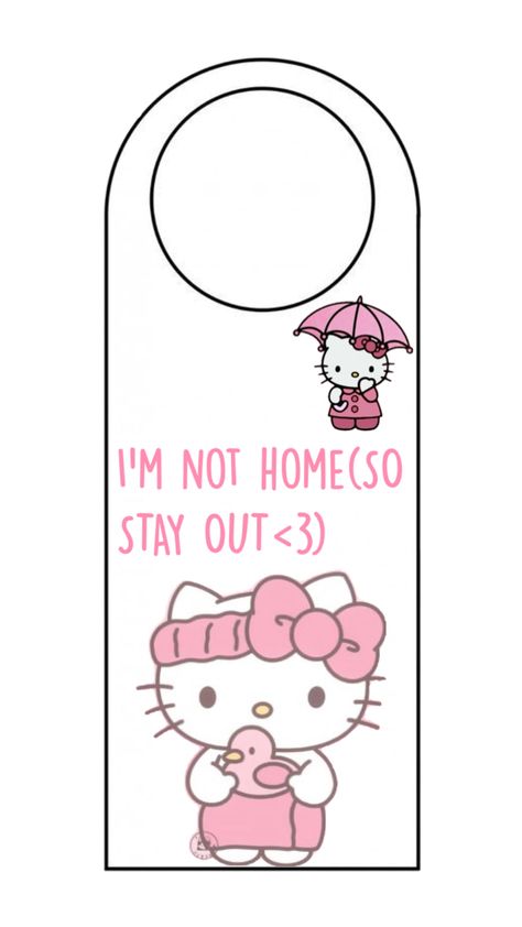 Hello Kitty Door Hanger, Kitty Door, Kitty Crafts, Templat Kotak, Hello Kitty Room Decor, Diy Hello Kitty, Hello Kitty Colouring Pages, Hello Kitty Printables, Hello Kitty Rooms