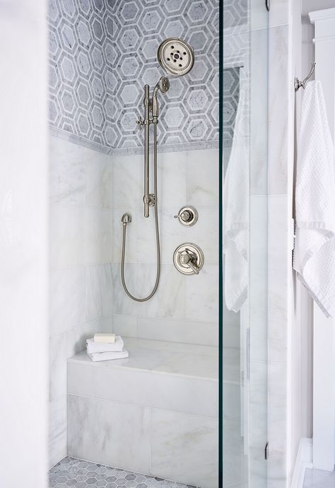 Twins Bathroom, Shower Tiling, Bathroom Elements, Floor Lanterns, White Grout, Addition Ideas, Master Shower, Steam Showers Bathroom, Room White