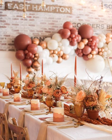 Fall Bridal Shower Ideas That are Crisp and Golden | Bridal Shower 101 Pumpkin Wedding Shower Ideas, Fall Bridal Shower Dessert Table, Bridal Shower Fall Theme Decor, Falling For You Bridal Shower Theme, Autumn Bridal Shower Decorations, Fall Floral Bridal Shower Ideas, Falling In Love Bridal Shower Ideas, Apple Bridal Shower Ideas, Fall In Love Shower Theme