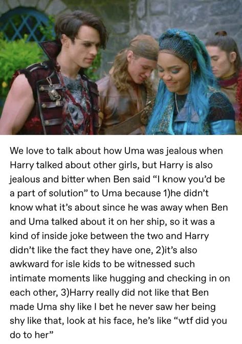 Uma And Harry Descendants Fanart, Descendants Uma And Harry, Uma X Harry Hook Fanart, Descendants Tweets, Descendants Tumblr, Descendants Headcanons, Harry X Uma, Harry And Uma, Uma X Harry