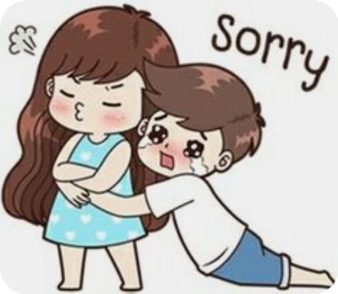 Sorry Cartoon Couple, Sorry For Love, Sorry Drawing, Sorry Picture, Cute Sorry, Sorry Baby, Sorry Images, Chibi Couple, Love Cartoon Couple