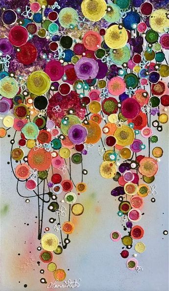 Interior Design Art Deco, Flower Meadows, Collage Des Photos, Soyut Sanat Tabloları, Abstract Flower Painting, Dot Art Painting, Circle Art, Alcohol Ink Art, Interior Design Art