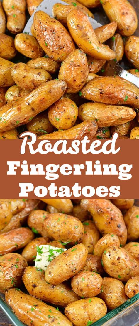 Roasted Fingerling Potatoes Oven, Fingerling Potato Recipe, Fingerling Potatoes Recipes, Roasted Fingerling Potatoes, Potatoes In Oven, Perfect Mashed Potatoes, Dinner Favorites, Potato Recipes Side Dishes, Fingerling Potatoes