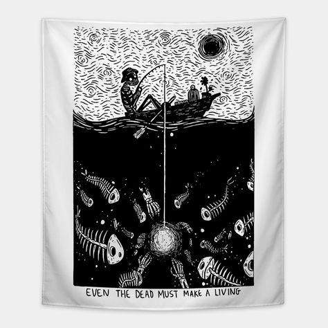 Teach a dead man to fish -- Choose from our vast selection of tapestries to match with your desired size to make the perfect custom tapestry. Pick your favorite: Movies, TV Shows, Art, and so much more! Available in small, medium, large. Perfect for decorations in apartments, bedrooms, and dorm rooms. Dead Man, Apartments Bedrooms, Custom Tapestry, The Dead, Dorm Rooms, Dorm Room, Favorite Movies, Tv Shows, Tapestry