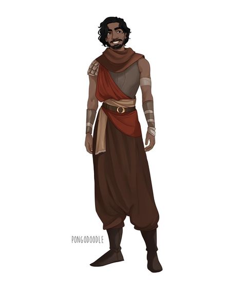 Middle Eastern Character Inspiration, Red Indian Character Design, Middle Eastern Man Art, Dnd Middle Eastern, India Character Design Male, South Asian Character Design Male, Fantasy Middle Eastern Clothing, Desert Clothing Male, Middle Eastern Character Art