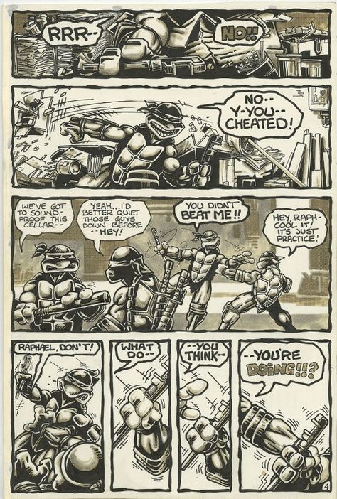 Teenage Mutant Ninja Turtles Raphael page #4 by Eastman and Laird Comic Art Teenage Mutant Ninja Turtles Comic, Ninja Turtles Comic, Ninja Turtle Comic Art, Tmnt Poster Vintage, Tmnt Comic Cover, Ninja Turtles Comic Book, Teenage Mutant Ninja Turtles 1987 Art, Raphael Ninja Turtle, Tmnt Comics 1984