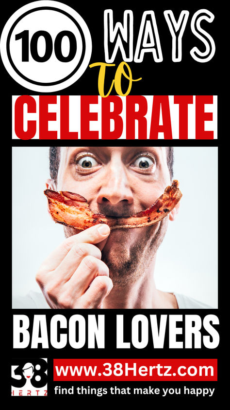 Celebrate bacon with delicious food ideas, bacon DIY crafts, bacon party activities, and more! Delicious Food Ideas, Bacon Party, Bacon Lover, Lovers Day, Apple Pie Recipes, August 20, Tikka Masala, Homemade Treats, Party Activities