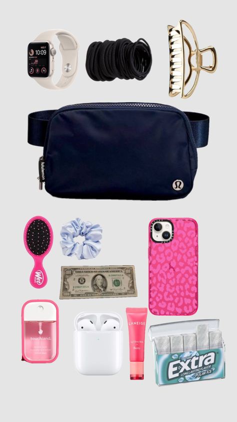 belt bag? What To Put In Ur Lululemon Belt Bag, School Gym Bag Essentials, What To Put In Your Belt Bag, What's In My Belt Bag, What’s In My Belt Bag, What To Put In Your Lululemon Belt Bag, Lululemon Belt Bag Essentials, Belt Bag Essentials, Electronics Aesthetic