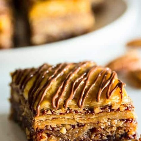 Baklava Recipe with Nutella - Simply Home Cooked Nutella Baklava, Homemade Baklava Recipe, Recipe With Nutella, Nutella Buttercream Frosting, Nutella Recipes Cake, Phyllo Dough Recipes, Fudge Cake Recipe, Phyllo Recipes, Nutella Recipes Easy