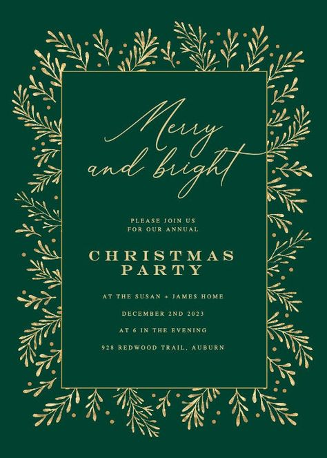 Elegant Christmas Invitations Design, Formal Christmas Party Invitations, Christmas Boarders, Formal Christmas Party, Christmas Formal, Xmas Invitations, Christmas Invitation Card, Christmas Service, Royal Christmas