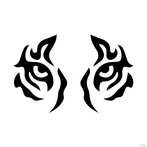 Free Tiger Eyes Vector Tiger Mask Drawing, Tiger Vector Design, Tiger Eye Illustration, Simple Tiger Tattoo Outline, Tiger Symbol Tattoo, Tiger Silhouette Tattoo, Tiger Eyes Drawing, Tiger Simple Drawing, Tiger Face Stencil