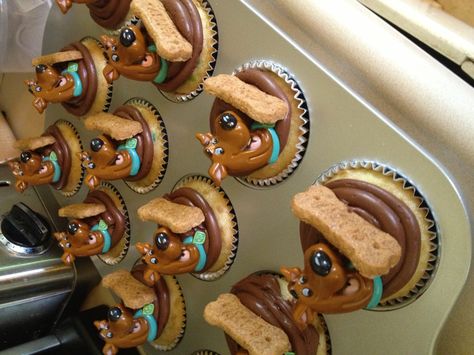 Scooby snack cupcakes Scooby Birthday, Scooby Doo Birthday Cake, Scooby Doo Snacks, Scooby Doo Birthday, Birthday Cake And Cupcakes, Scooby Doo Cake, Scooby Doo Birthday Party, Scooby Doo Pictures, Scooby Doo Images