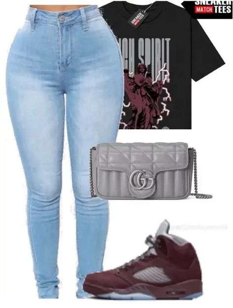 Casual Baddie, Tuff Fits, Teen Swag, Baddie Outfit, Burgundy Outfit, Teen Swag Outfits, Girl Swag, Jordan 5