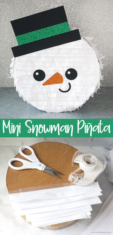 Creative Ways To Wrap Gifts, Mini Pinatas Favors, Christmas Piñatas, Ways To Wrap Gifts, Homemade Pinata, How To Make Pinata, Diy Xmas Ornaments, Mini Snowman, Piñata Ideas