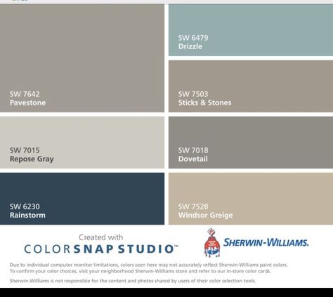 Sticks And Stones Sherwin Williams, Sherwin Williams Sticks And Stones, Repose Gray, Sherwin Williams Paint Colors, House Color Schemes, Best Paint Colors, House Color, Basement Remodel, Interior Paint Colors