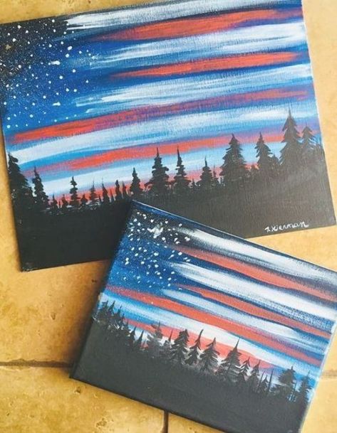 43 Easy DIY Painting Ideas that'll Inspire Your (hidden) Inner Artist Formal Elements Of Art, Acrylic Painting Ideas For Beginners, American Flag Painting, Easy Acrylic Painting Ideas, Beginner Artist, Canvas Aesthetic, Easy Acrylic Painting, Christmas Paintings On Canvas, Acrylic Painting Ideas