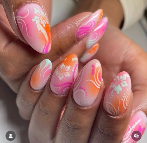 Malibu Barbie Nails, Orange Fall Nail Designs, Malibu Vibes, Bird Nails, Barbie Malibu, Brighton Rock, Disney Acrylic Nails, Teen Nails, White Instagram