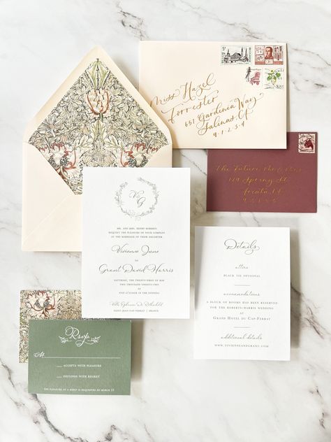 "The elegant fine art floral design and monogram wreath in our Provence Invitations set the perfect tone for your chic garden wedding! Purchasing this non-refundable deposit reserves your spot on our booking calendar and gets the process started! . . .H O W  T O  P L A C E  Y O U R  O R D E R. . . STEP 1 - ARE WE THE RIGHT FIT FOR YOU? Since your deposit is non-refundable, please ensure our pricing and production time frame will fit your needs before ordering. Please allow approximately 4-6 week French Toile Wedding Invitations, Provence Wedding Invitation, Low Country Wedding Invitations, Wedding Invitations Monogram, Gatefold Christmas Cards, Wedding Invitations Italian, Floral Vellum Wedding Invitation, Square Save The Date, Fine Art Wedding Invitations