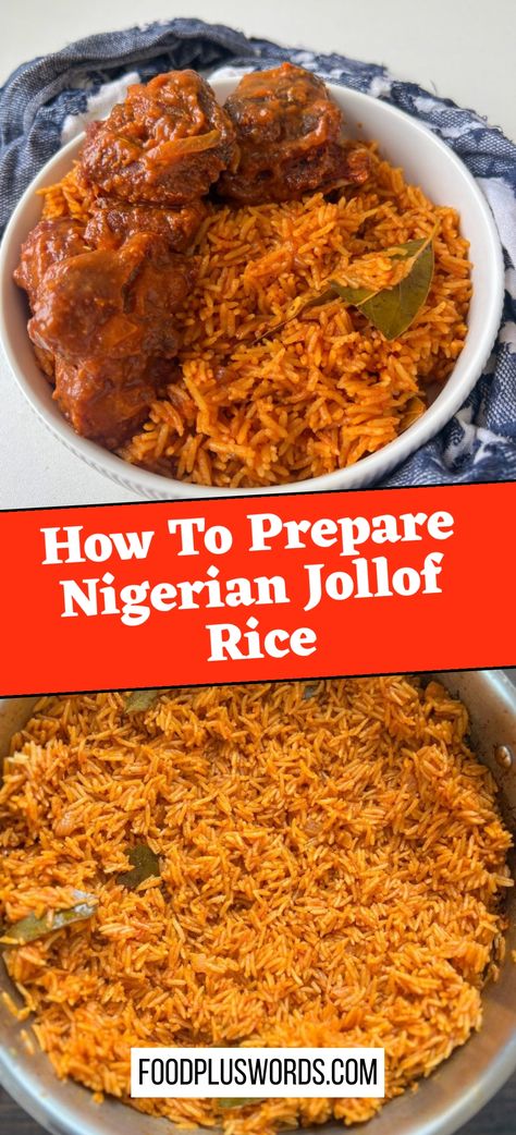 Joloff Rice Recipe, Jollof Rice And Chicken, Nigerian Jollof Rice Recipe, Jollof Rice Nigerian, Nigerian Jollof Rice, Jollof Rice Recipe, Party Rice, Tomato Stew, Nigeria Food