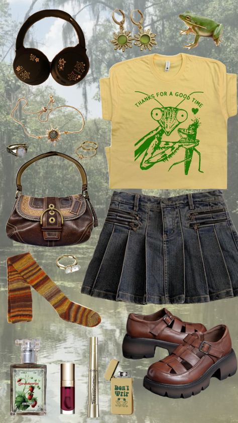 bug core #outfitinspo #fashion #outfitideas #y2k #swampcore Bug Core, Downtown Outfits, Dream Wardrobe, Bugs, Casual Outfits, Couture, Wardrobe, Outfit Inspo, Clothes