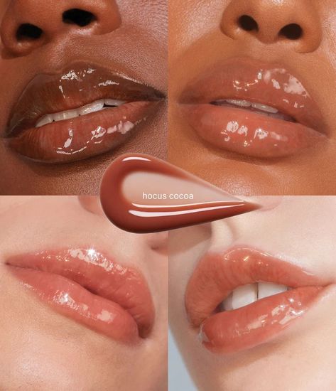 R.E.M BEAUTY shade: hocus cocoa 04_a milk chocolate brown Rem Beauty, Tinted Gloss, R E M Beauty, Subtle Makeup, Lip Gloss Collection, Lip Gloss Colors, How To Do Makeup, Gloss À Lèvres, Pinterest Makeup