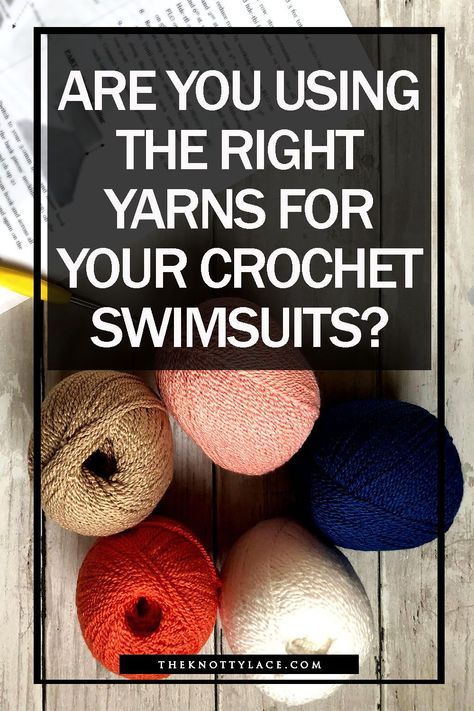 Are you using the right kind of yarns for your crochet swimsuits? If you're not sure then check out these perfect yarns PLUS FREE bikini and swimsuit patterns Crochet Swimsuit Pattern Free, Crochet Bathing Suit Pattern, Crochet Bathing Suit Top, Swimsuit Patterns, Crochet Swimsuits Pattern, Crochet Swimwear Pattern, Crochet Bikinis, Crochet Beach Wear, Crochet Lingerie