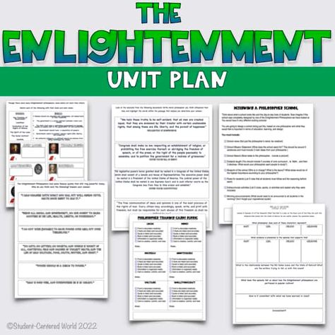 When it comes to teaching the Enlightenment, many teachers have a tendency to dig into the nitty-gritty facts of the era as opposed to bringing out the excitement and creativity of their students. Fortunately, teaching the Enlightenment is one of the easiest places to step outside of your comfort zone and get the kids excited about the content. The Age Of Reason, Social Studies Lesson Plans, Scientific Revolution, Classroom Lesson Plans, The Enlightenment, Critical Thinking Activities, Social Contract, Age Of Enlightenment, Jr High