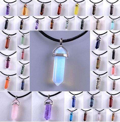 Gemstone Pendant Necklace Natural Quartz Crystal Point Chakra Healing Stone Gift Gemstone Pendant Necklace Natural Quartz Crystal Point Chakra Healing Stone Gift Fashion design,100% Brand New,high quality! Material:hexagon prism Stone+ Leather Necklace Lenght: About 38+5CM Pendant size:3cm*0.8cm Color: 30colors to choose Note : 1 inch = 2.54cm or 1cm = 0.393 inch Packing:OPP bag Pictures: Due to the difference between different monitors, the picture may not reflect the actual color of the item. Chakra Healing Stones, Chakra Pendant, Gemstone Pendant Necklace, Leather Corded Necklace, Healing Jewelry, Gemstone Necklace Pendant, E Bay, Crystal Stone, Chakra Healing