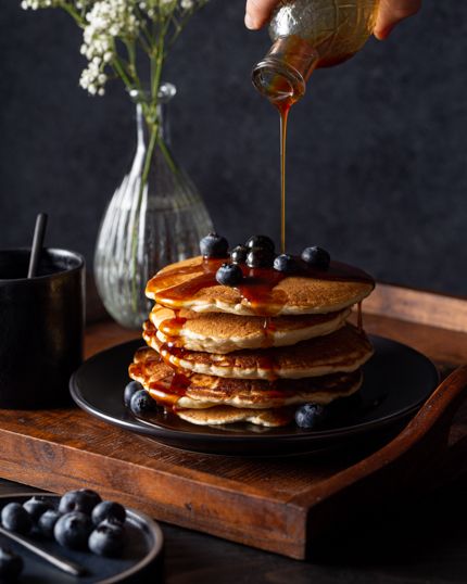 Sweet Molasses Pancake Syrup | Redpath Sugar Berries And Chocolate, Stack Of Pancakes, Homemade Pantry, Pancake Syrup, Restaurant Decoration, Baking Basics, Pancake Stack, Organic Apple Cider, How To Make Pancakes