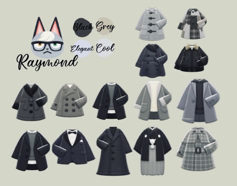 Animal Crossing Male Outfits, Grunge Animal Crossing Outfits, Acnh Clothes Design Id Winter, Animal Crossing Design Codes Clothes Male, Acnh Outfits Ideas, Animal Crossing Clothes Codes, Acnh Fashion, Acnh Outfits, Red Panda Cute