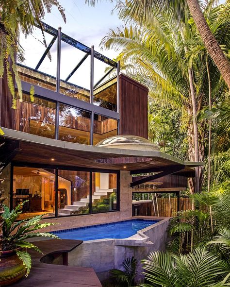 Woodsong House designed and built by architect Alfred Browning Parker as his own residence 🌴 Coconut Grove, Florida — circa 1967 Tropical Architecture, Coconut Grove, Miss A, Browning, A Thing, You Think, Coconut, Florida, House Design