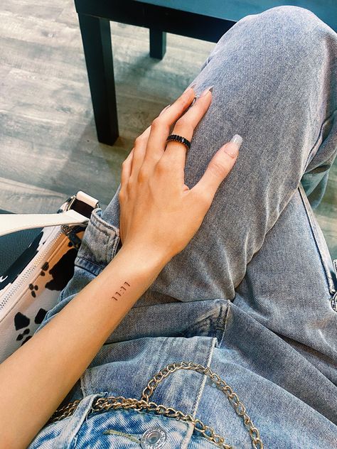 11:11 Tattoo Ideas, Angel Number Tattoo, Side Wrist Tattoos, Number Tattoo, Number Tattoos, Writing Tattoos, Petite Tattoos, Small Wrist Tattoos, Deeper Meaning