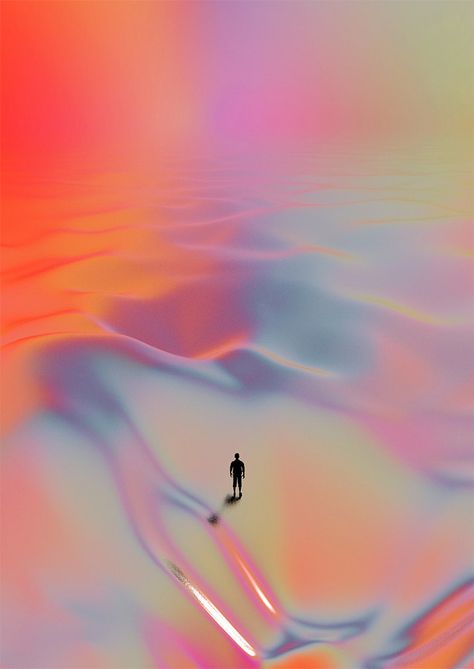 Amsterdam-based art director Quentin Deronzier draws inspiration from the 80s visual aesthetic to create this spellbinding series of digital artworks.  More digital illustrations via Behance Sensory Art, Desain Editorial, Energy Art, Aura Colors, Ethereal Art, Retro Futurism, Spiritual Art, Surreal Art, In The Middle