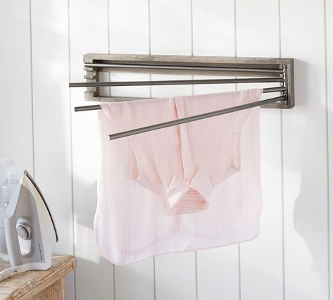 Mission Modular Laundry Drying Rack | Pottery Barn Laundry Room Storage Shelves, Laundry System, Compact Laundry, Room Storage Diy, Drying Racks, Drying Rack Laundry, Laundry Drying, Small Laundry, Laundry Room Storage