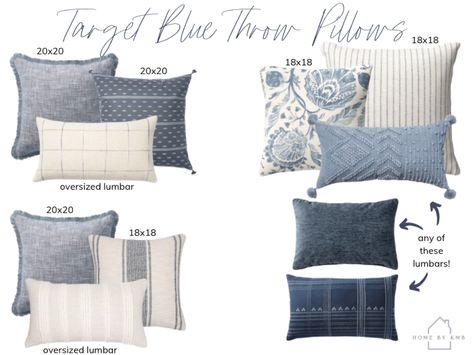 Sectional Pillows, Hamptons House Interior, Target Throw Pillows, Pillow Combinations, Throw Pillow Combinations, Blue Couch, Target Home, Blue Couches, Throw Pillows Living Room