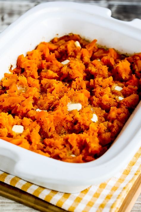 Slow Cooker Butternut Squash – Kalyn's Kitchen Butter Squash Recipe, Crockpot Sides, Slow Cooker Butternut Squash, Bread Machines, Carb Sides, Crockpot Healthy, Low Glycemic Foods, Slow Cooker Vegetarian, South Beach Diet