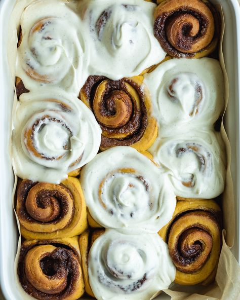 Sourdough Pumpkin Cinnamon Rolls (discard or active starter) Sourdough Pumpkin, Cinnamon Rolls With Cream Cheese, Cinnamon Rolls With Cream, Sourdough Rolls, Recipes With Yeast, Sourdough Cinnamon Rolls, Bread Winners, Sourdough Bread Sandwiches, Sourdough Sandwich